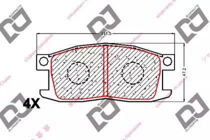 Комплект тормозных колодок DJ PARTS BP1735